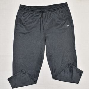 Reebok Men's Straight Taper Sweatpants Speedwick Size 2XL Gray Solid Polyester